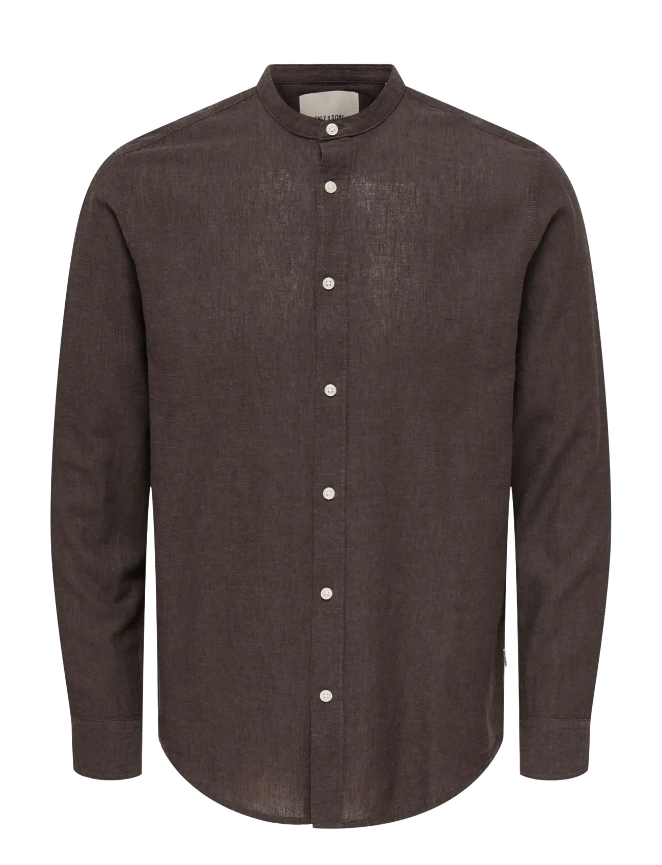 ONLY & SONS ONSCAIDEN LIFE LS LINEN BLEND MAO NOOS - ONLY & SONS - COFFEE BEAN / brown
