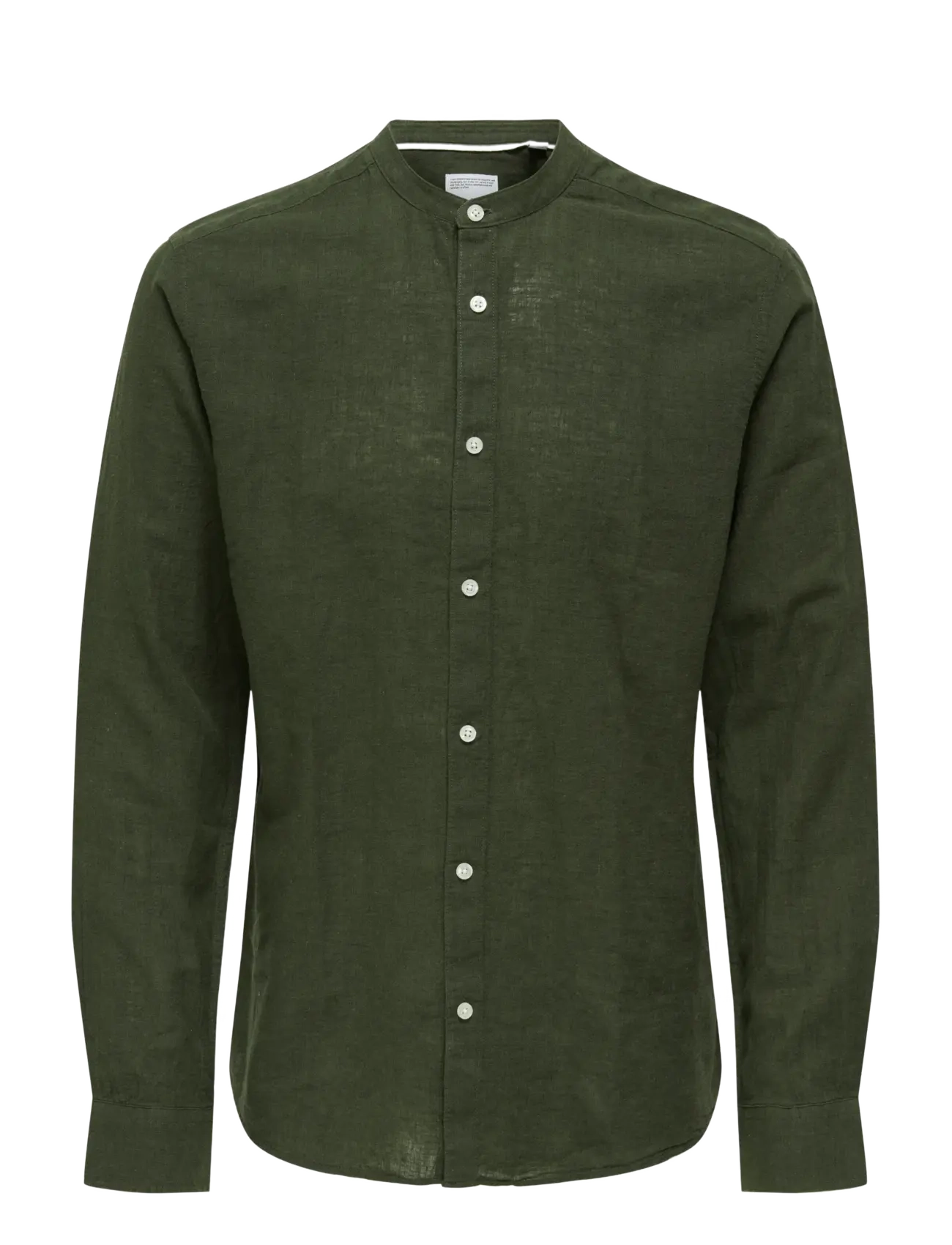 ONLY & SONS Onscaiden Life Ls Linen Blend Mao Noos Khaki - M - Herren