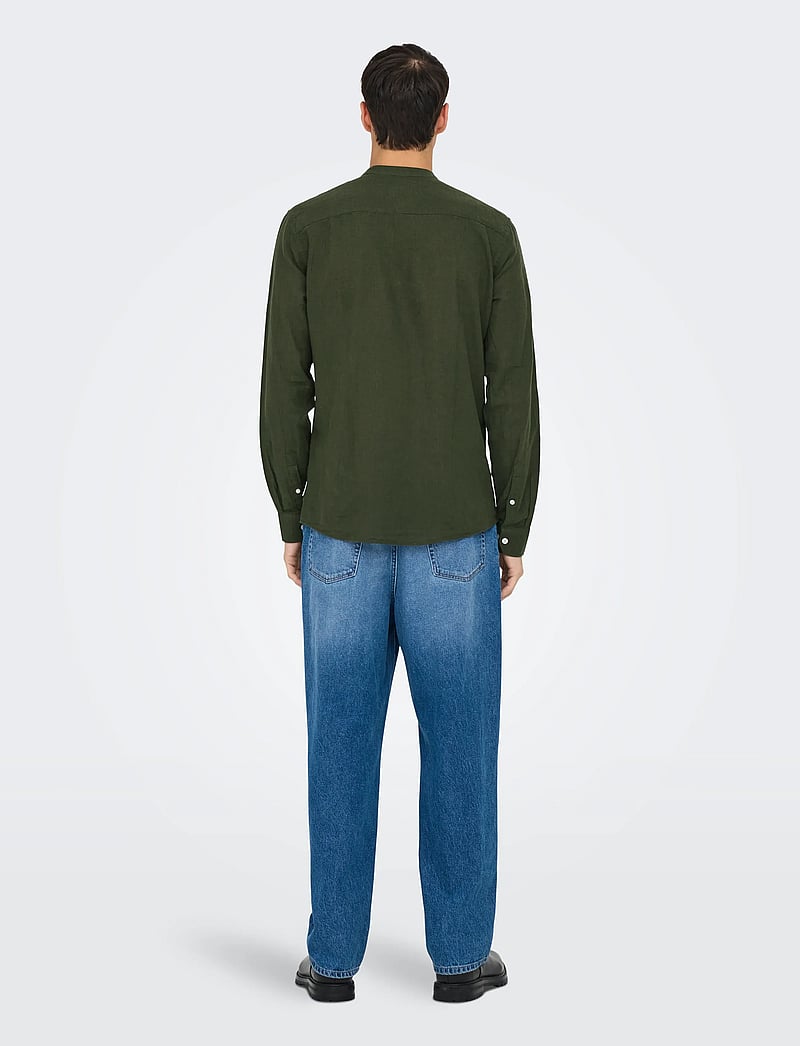 ONLY & SONS - ONSCAIDEN LIFE LS LINEN BLEND MAO NOOS - leinenhemden - kambaba - 3