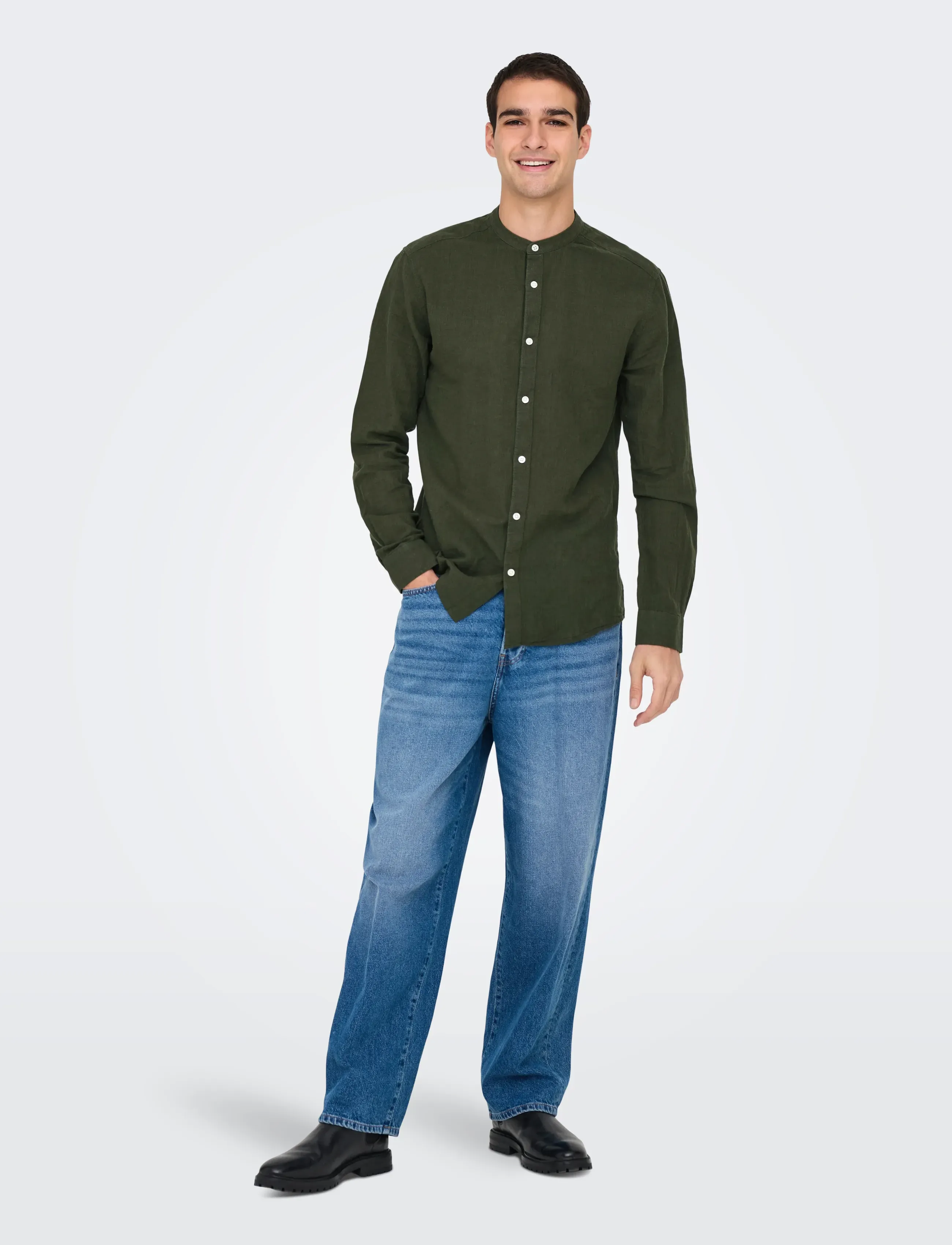ONLY & SONS - ONSCAIDEN LIFE LS LINEN BLEND MAO NOOS - linased särgid - kambaba - 4