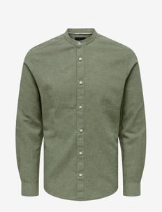 ONSCAIDEN LS SOLID LINEN MAO SHIRT NOOS, ONLY & SONS
