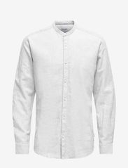 ONLY & SONS - ONSCAIDEN LS SOLID LINEN MAO SHIRT NOOS - alhaisimmat hinnat - white - 0