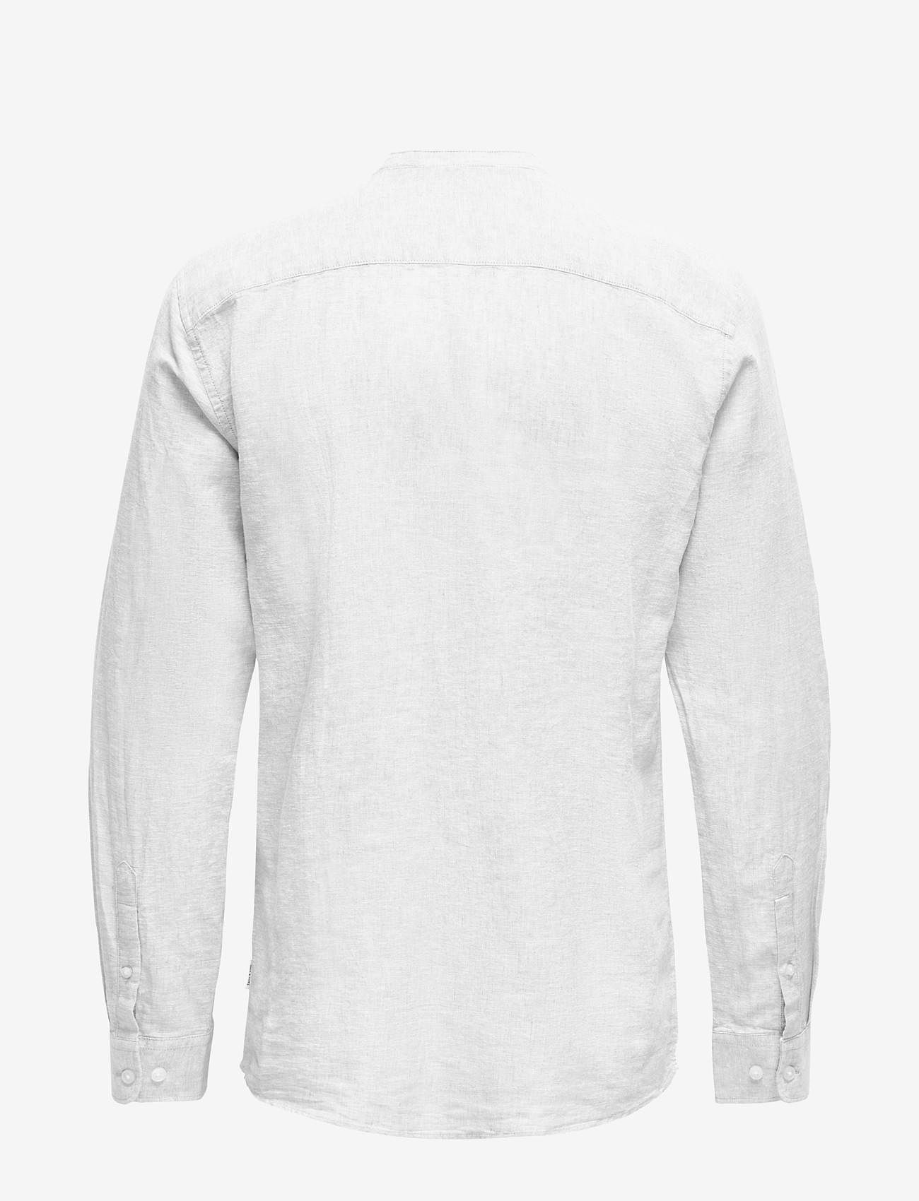 ONLY & SONS - ONSCAIDEN LIFE LS LINEN BLEND MAO NOOS - hørskjorter - white - 2