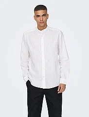 ONLY & SONS - ONSCAIDEN LS SOLID LINEN MAO SHIRT NOOS - alhaisimmat hinnat - white - 2