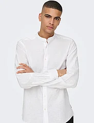 ONLY & SONS - ONSCAIDEN LS SOLID LINEN MAO SHIRT NOOS - alhaisimmat hinnat - white - 5