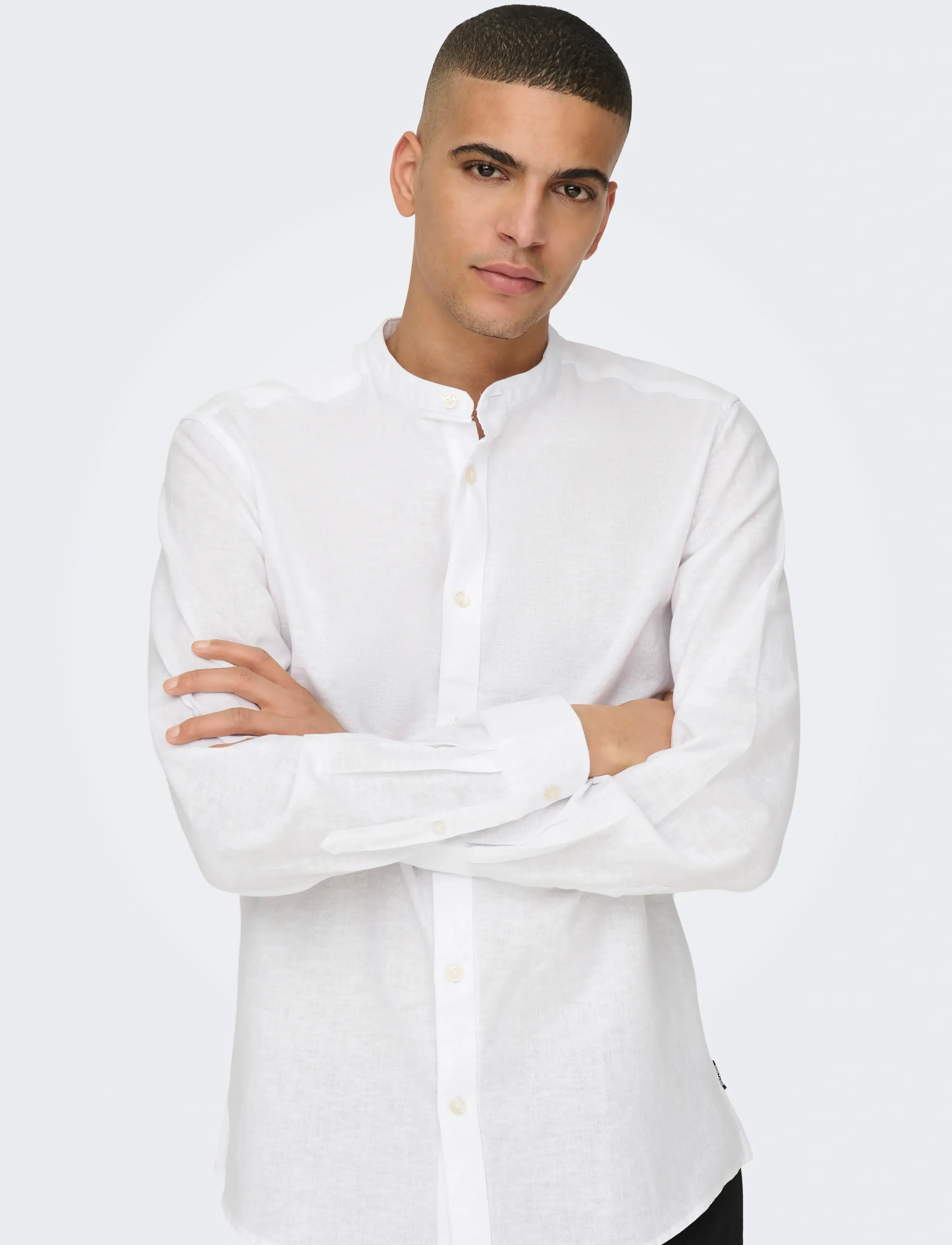 ONLY & SONS - ONSCAIDEN LIFE LS LINEN BLEND MAO NOOS - die niedrigsten preise - white - 5