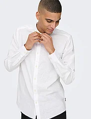 ONLY & SONS - ONSCAIDEN LS SOLID LINEN MAO SHIRT NOOS - alhaisimmat hinnat - white - 6