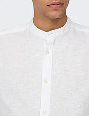 ONLY & SONS - ONSCAIDEN LS SOLID LINEN MAO SHIRT NOOS - alhaisimmat hinnat - white - 7