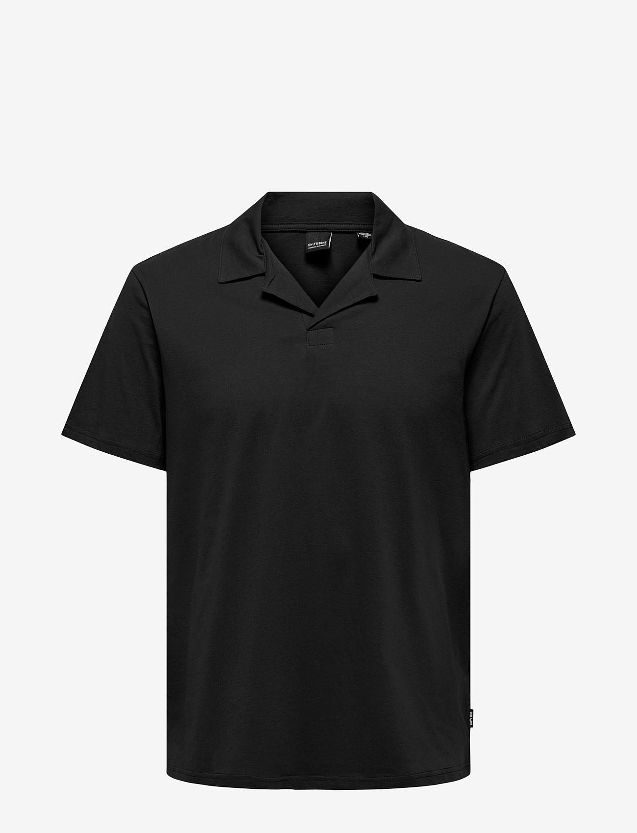 ONLY & SONS - ONSABRAHAM REG SS RESORT POLO CS - kortærmede poloer - black - 1