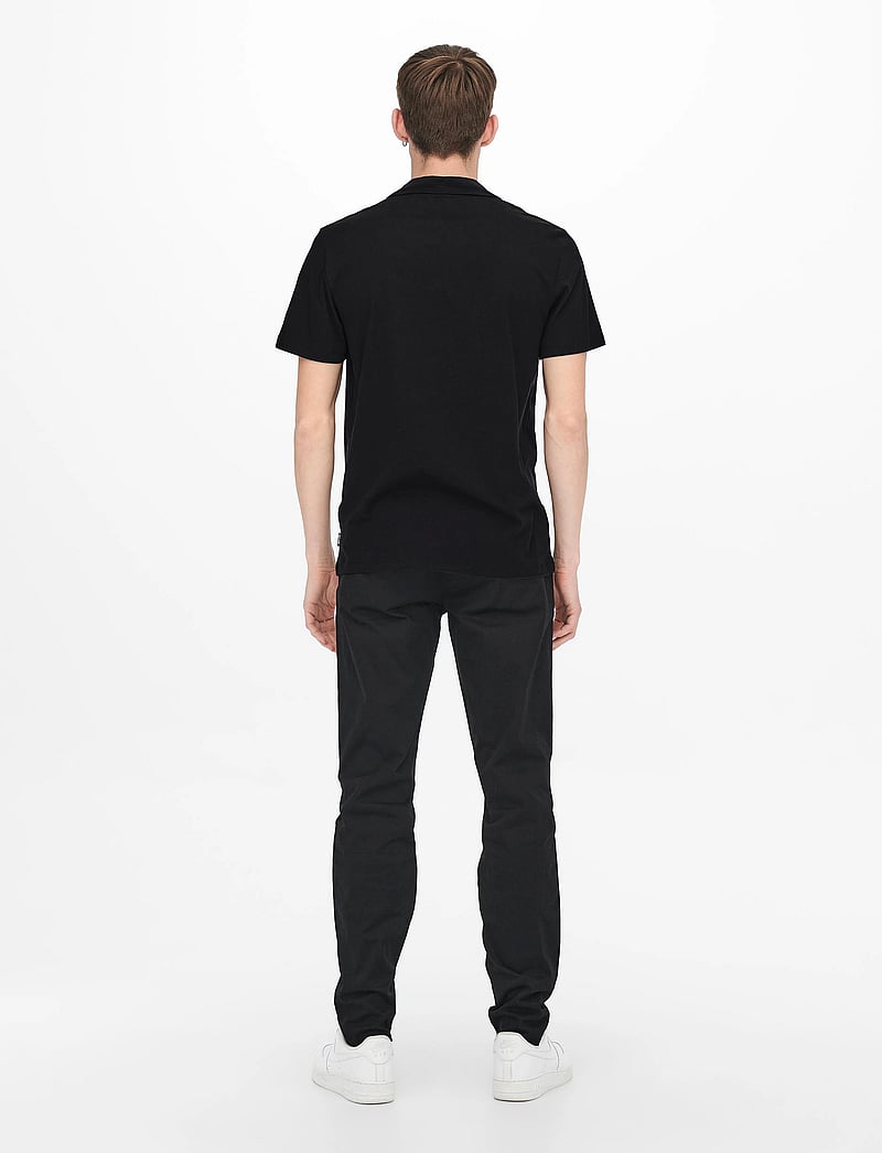 ONLY & SONS - ONSABRAHAM REG SS RESORT POLO CS - kortærmede poloer - black - 3