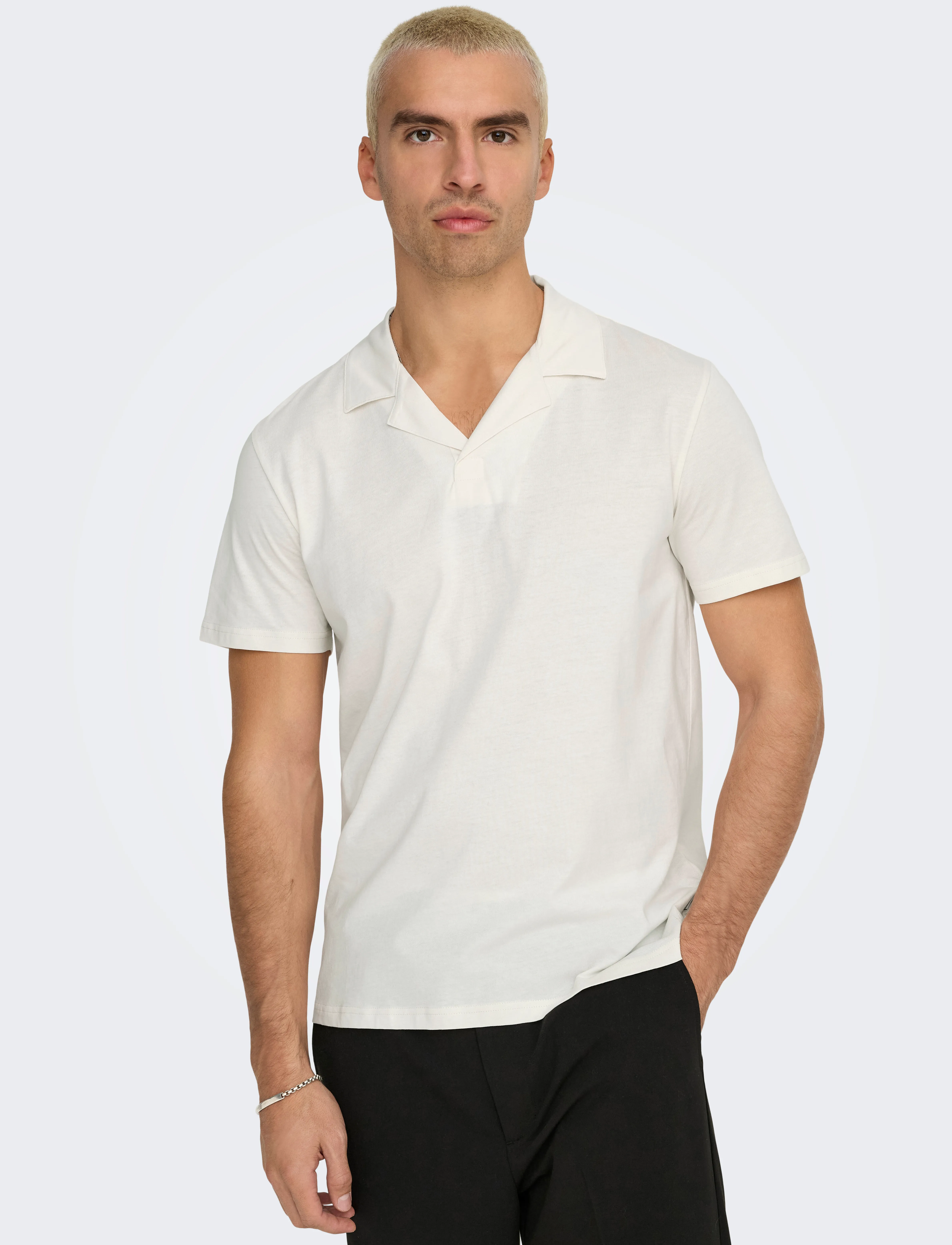 ONLY & SONS - ONSABRAHAM REG SS RESORT POLO CS - kortærmede poloer - egret - 4
