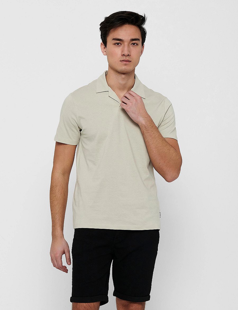 ONLY & SONS - ONSABRAHAM REG SS RESORT POLO CS - kortærmede poloer - pelican - 0