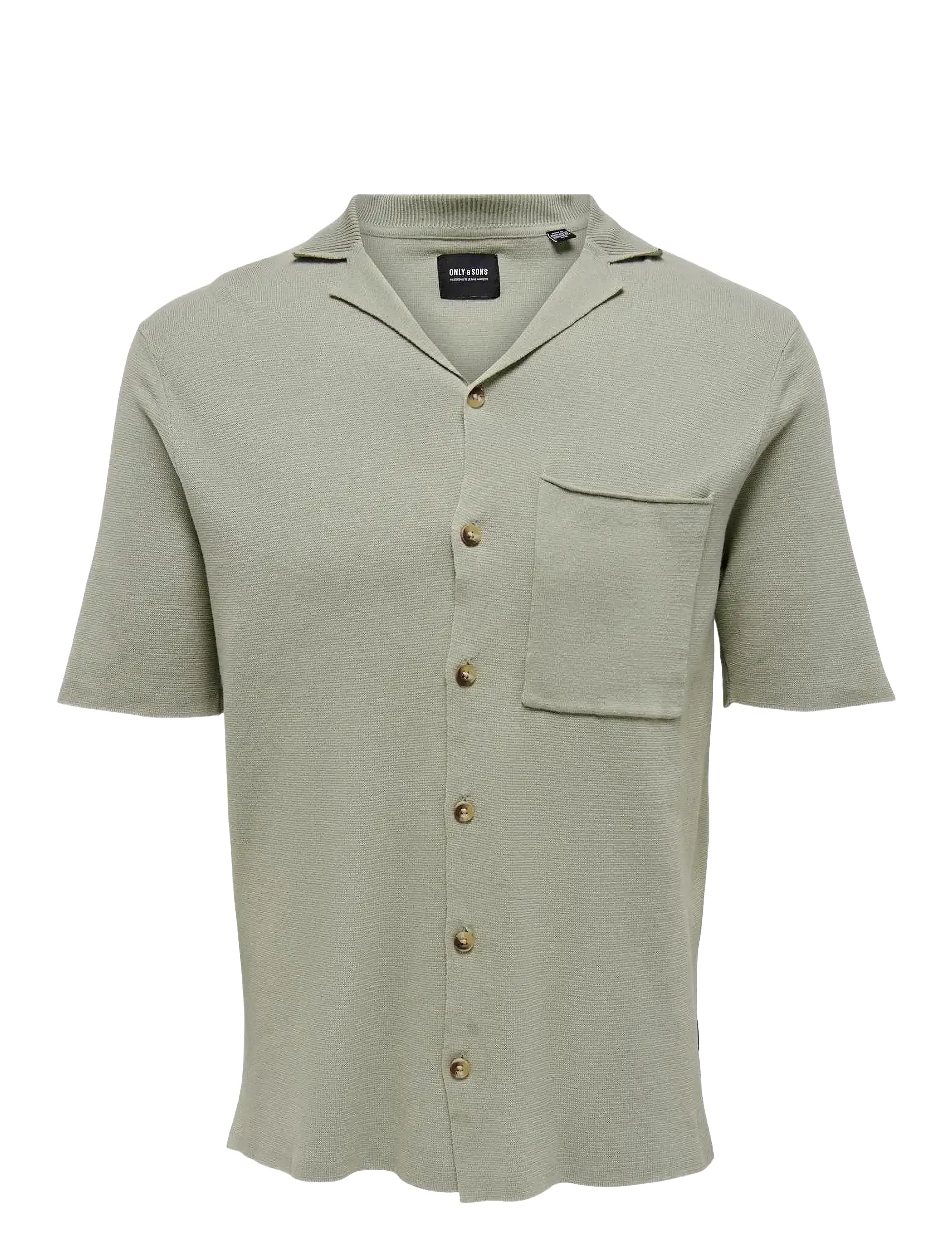 ONLY & SONS ONSLUKE LIFE 12 RESORT COLLAR KNIT CS - Basic skjortor - SEAGRASS / green