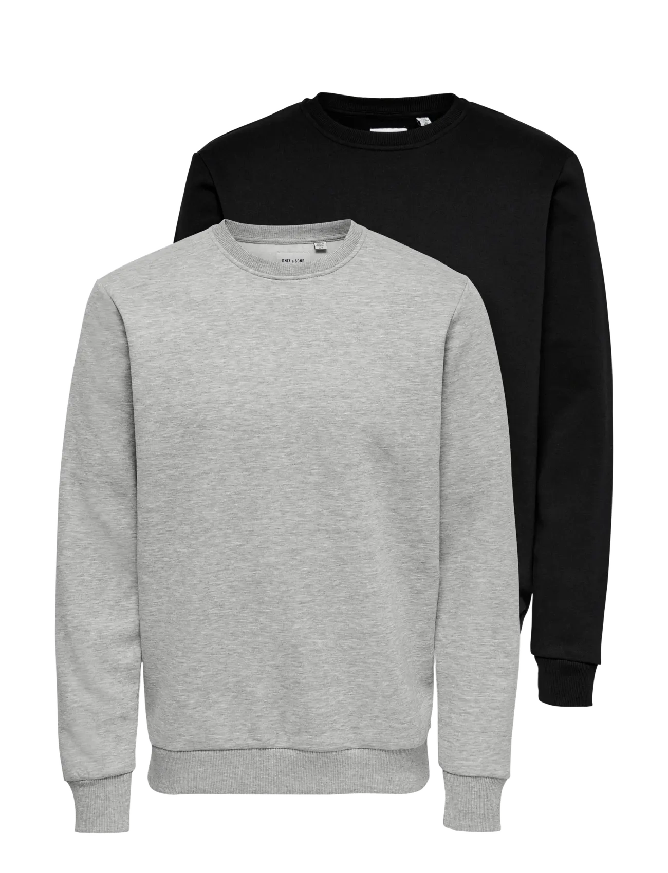 ONLY & SONS Onsceres Crew Neck Sweat 2-Pack Schwarz - M - Herren