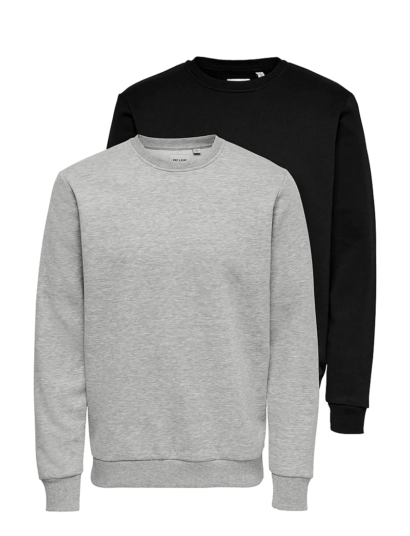 ONLY & SONS - ONSCERES CREW NECK SWEAT 2-PACK - urlaubsfavoriten - black - 1