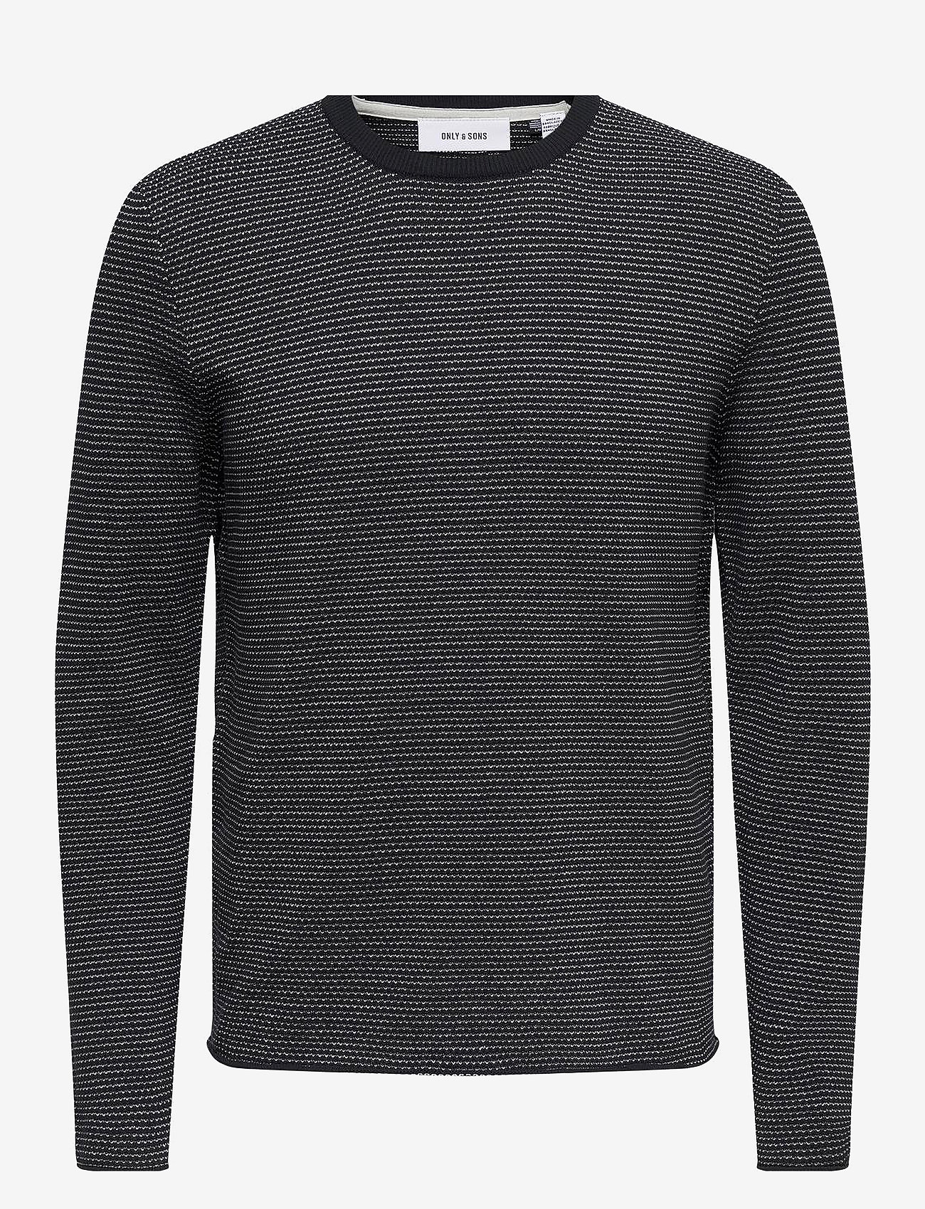 ONLY & SONS - ONSNIGUEL REG 12  STRIPE CREW KNIT - dark navy - 1