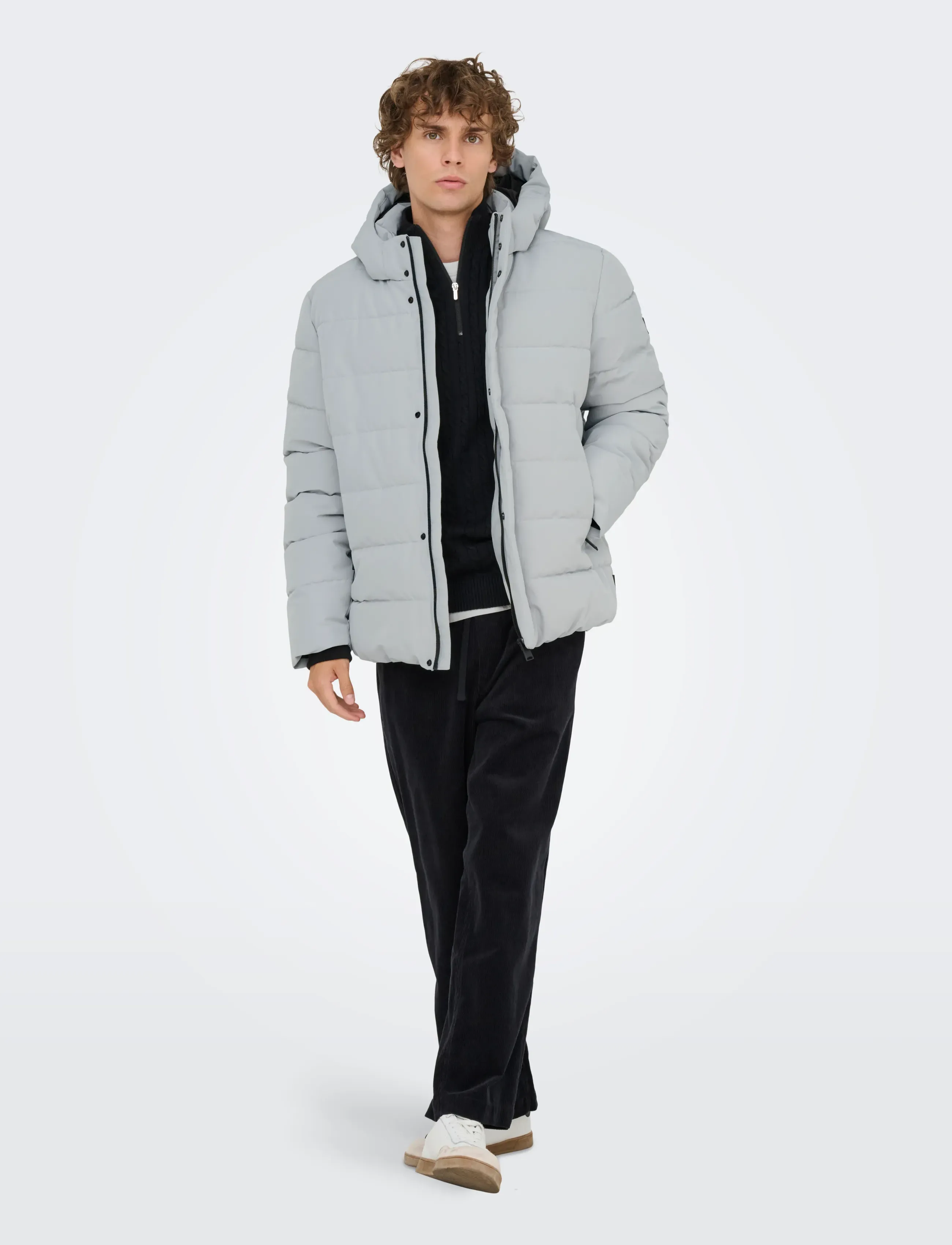 ONLY & SONS Onscayson Puffa Otw Noos, S, Jackets, Grau - Padded Männerswear
