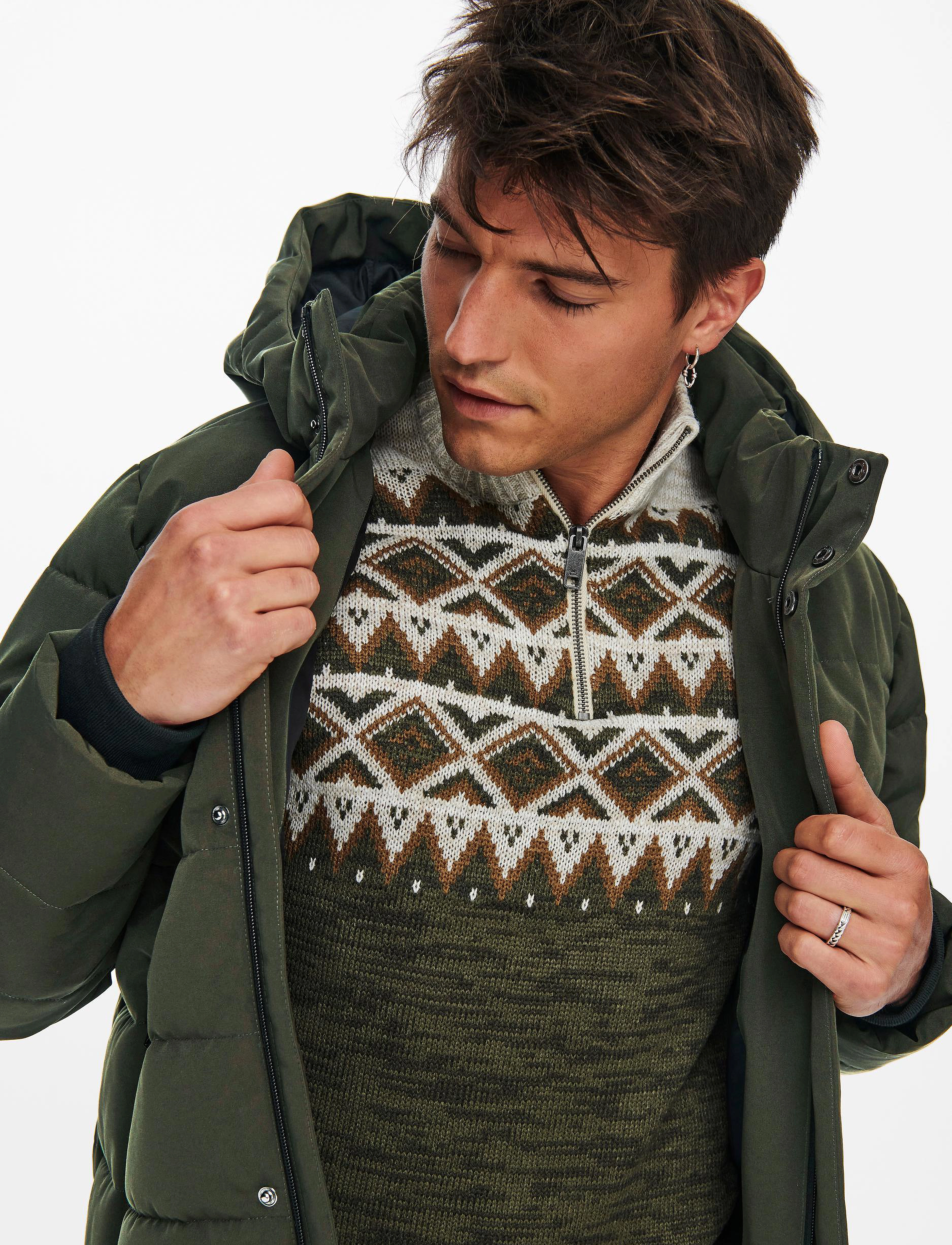 ONLY & SONS - ONSCAYSON PUFFA OTW NOOS - daunenjacken - peat - 5