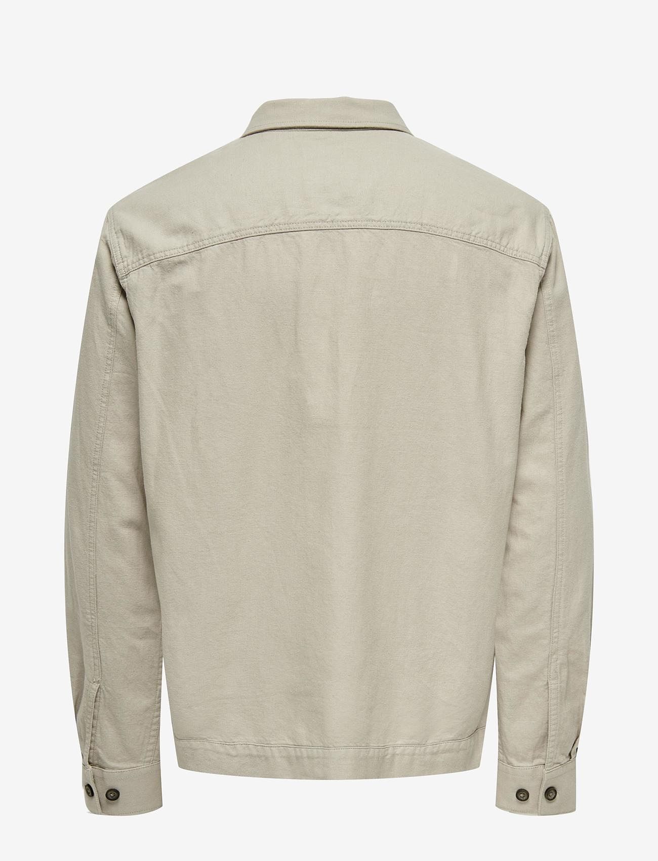 ONLY & SONS - ONSKENNET LS LINEN OVERSHIRT NOOS - kollektioner - silver lining - 2