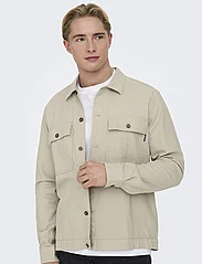 ONLY & SONS - ONSKENNET LS LINEN OVERSHIRT NOOS - laveste priser - silver lining - 5