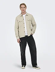 ONLY & SONS - ONSKENNET LS LINEN OVERSHIRT NOOS - miesten - silver lining - 6