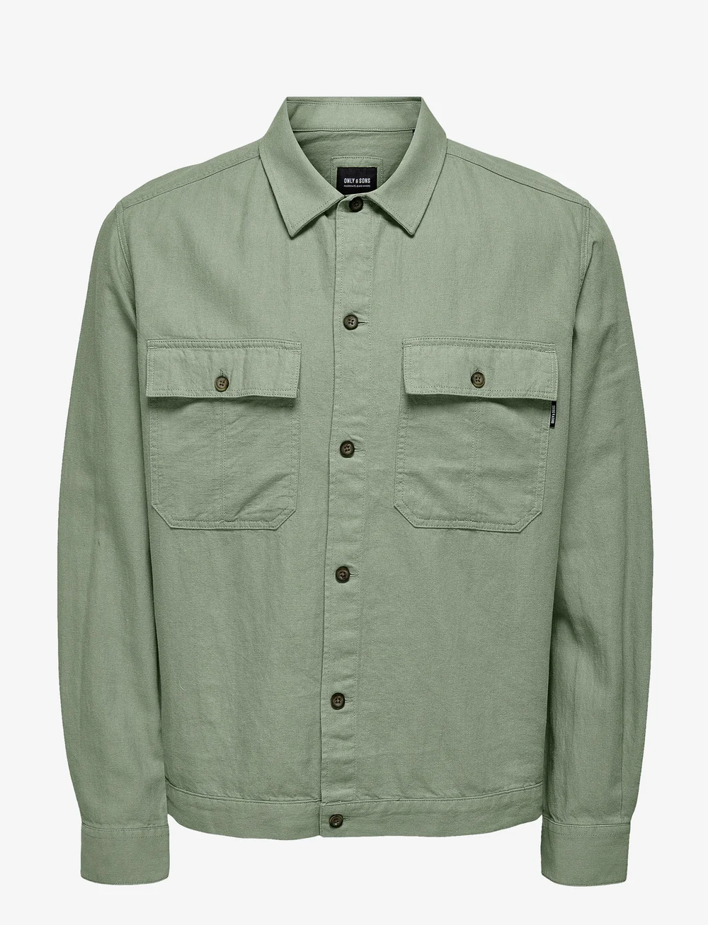 ONLY & SONS - ONSKENNET LS LINEN OVERSHIRT NOOS - kollektsioonid - swamp - 1