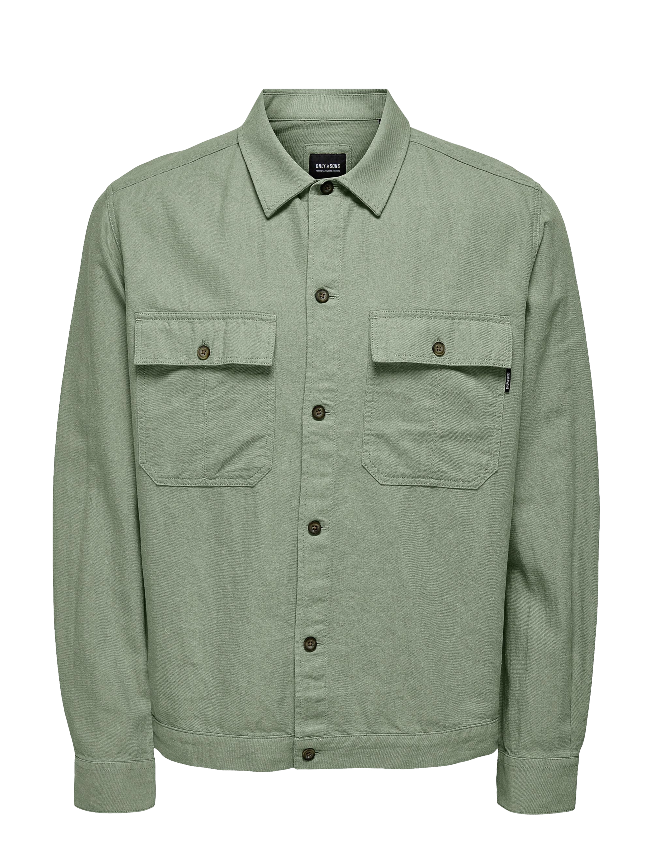 ONLY & SONS ONSKENNET LS LINEN OVERSHIRT NOOS - Pealissärgid - SWAMP / green