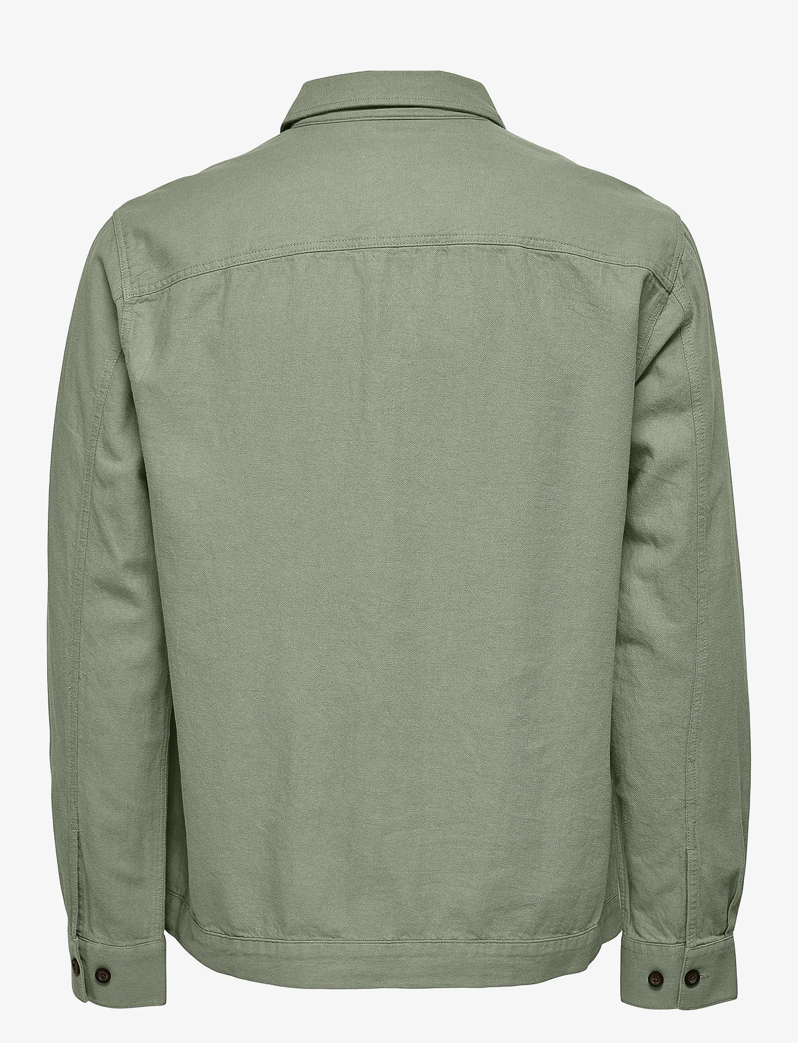 ONLY & SONS - ONSKENNET LS LINEN OVERSHIRT NOOS - kollektionen - swamp - 2