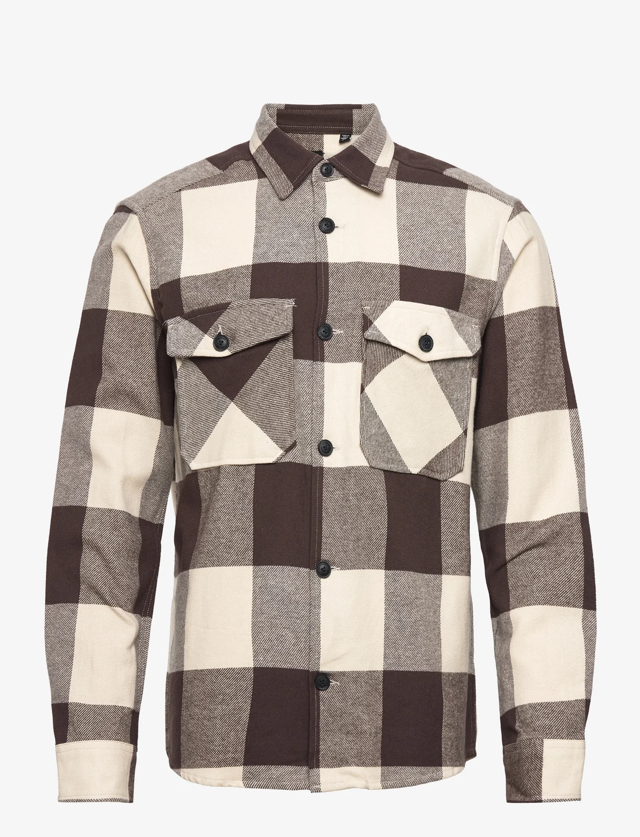 ONLY & SONS - ONSMILO LS CHECK OVERSHIRT - najniższe ceny - seal brown - 0