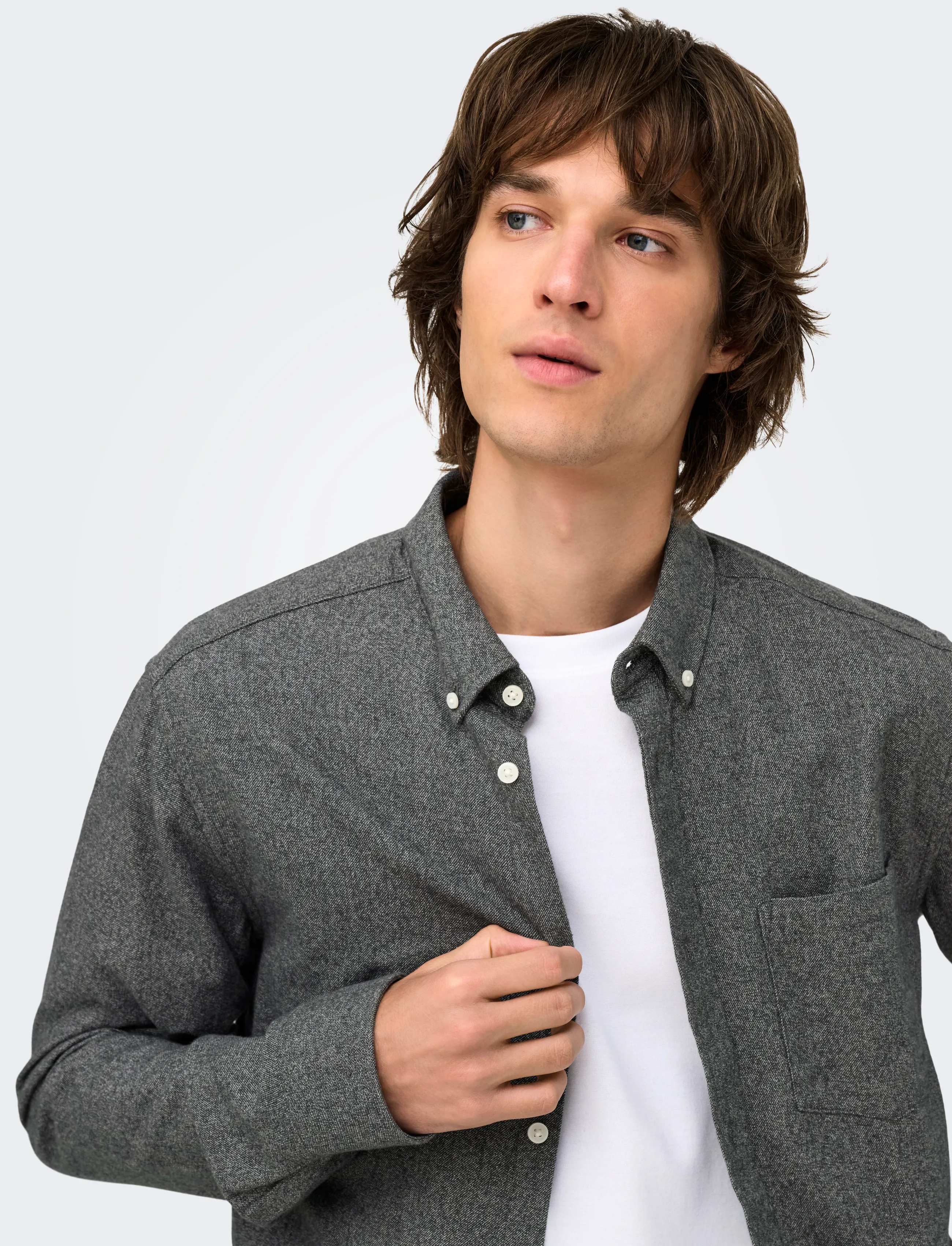 ONLY & SONS Onsniko Ls Melange Shirt casual skjortor herr – bild 6