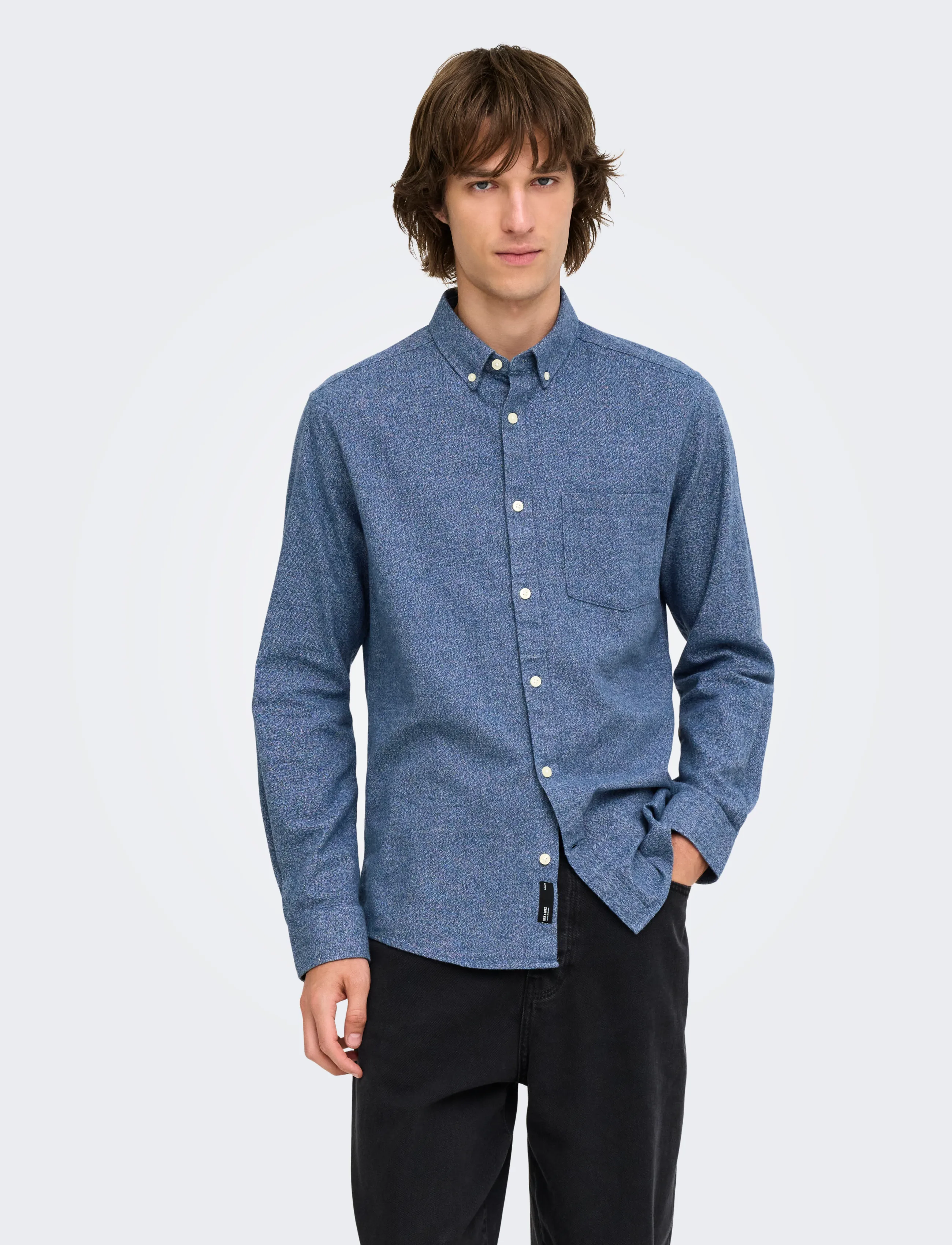 ONLY & SONS ONSNIKO LS MELANGE SHIRT - Tøj - DRESS BLUES / blue