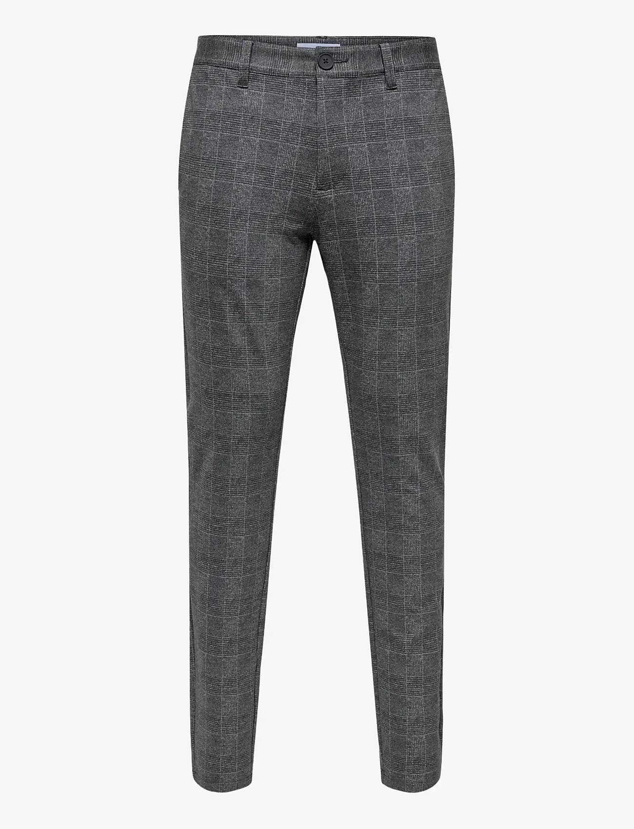ONLY & SONS - ONSMARK SLIM CHECK PANTS 9887 NOOS - habitbukser - black - 0