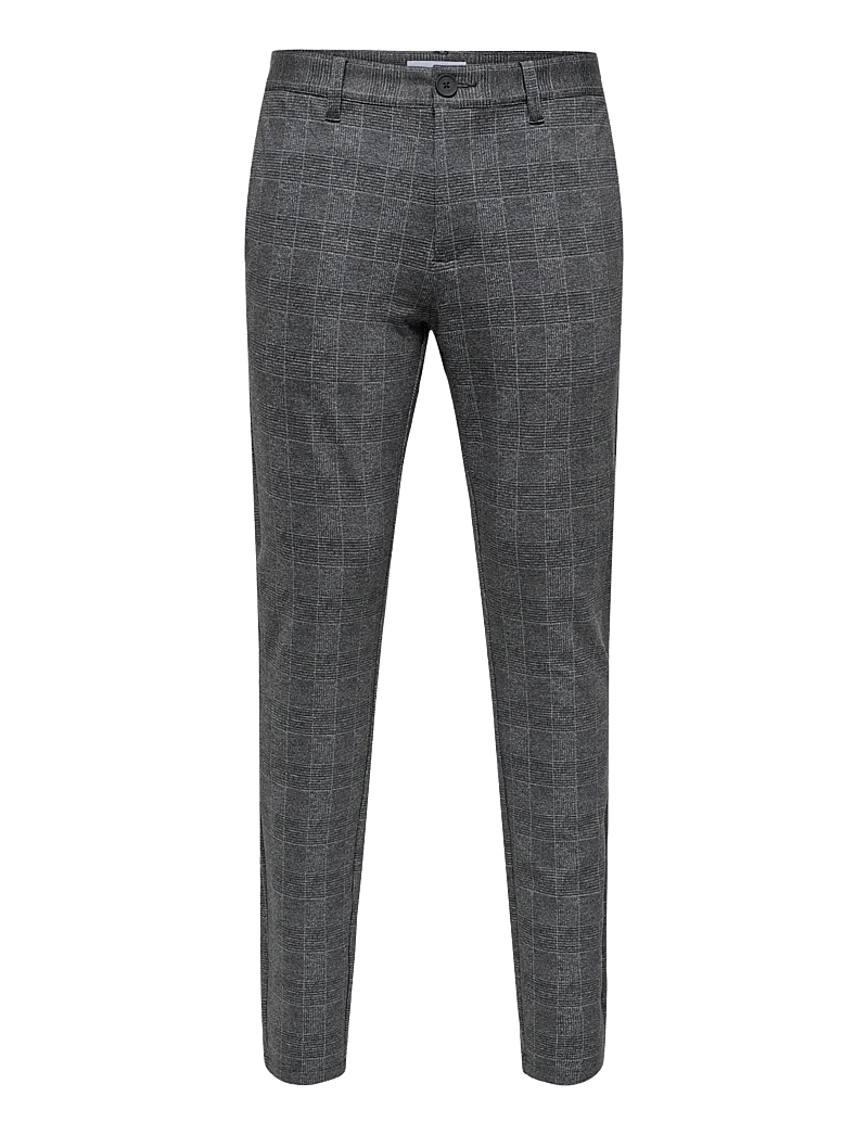ONLY & SONS - ONSMARK SLIM CHECK PANTS 9887 NOOS - habitbukser - black - 0