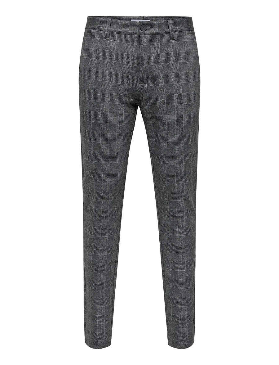 ONLY & SONS - ONSMARK SLIM CHECK PANTS 9887 NOOS - Ülikonnapüksid - black - 1
