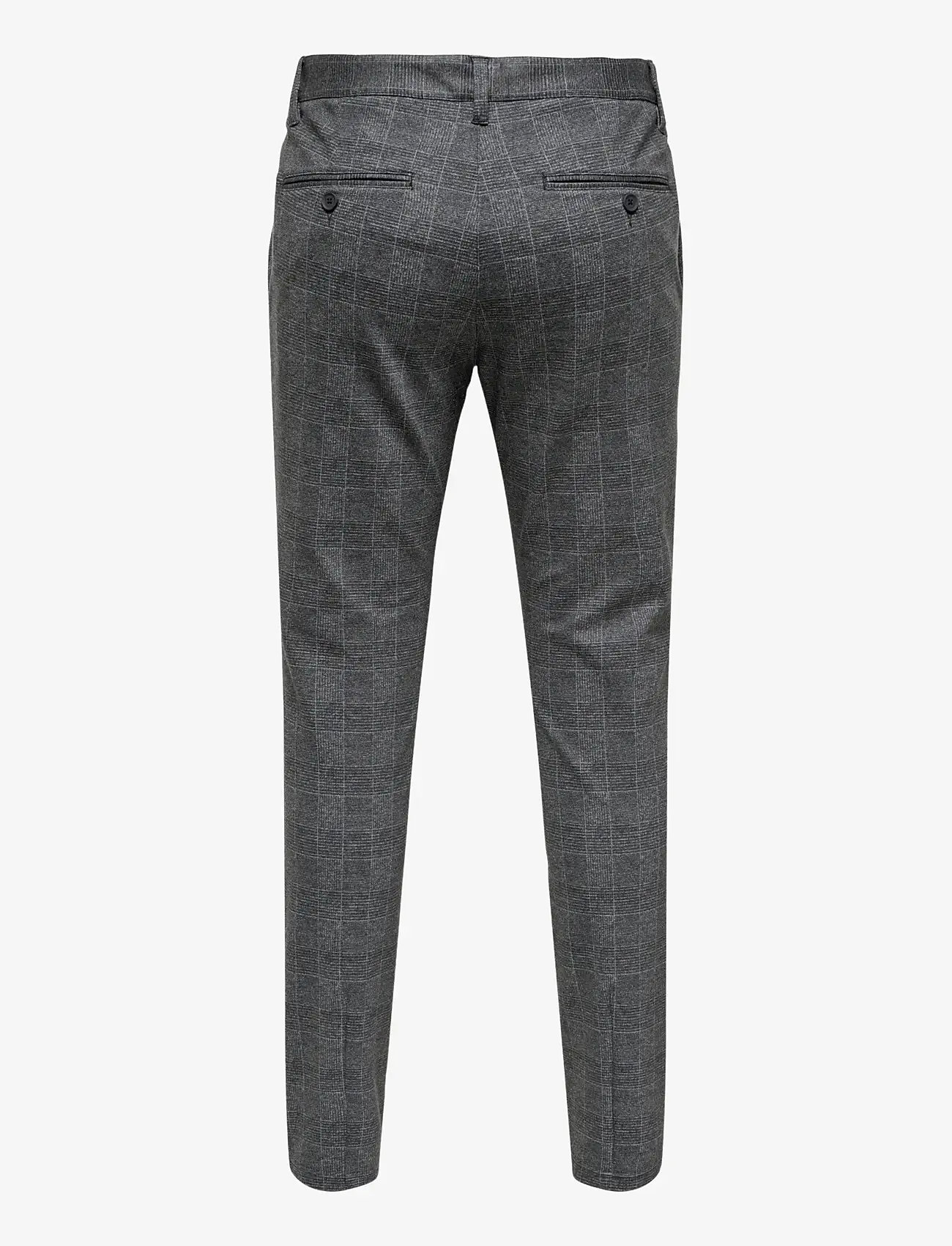 ONLY & SONS - ONSMARK SLIM CHECK PANTS 9887 NOOS - habitbukser - black - 1