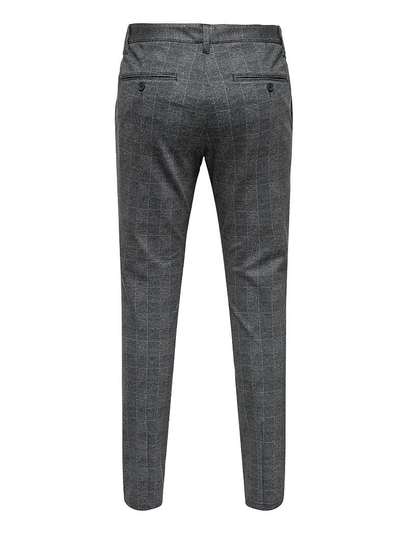 ONLY & SONS - ONSMARK SLIM CHECK PANTS 9887 NOOS - habitbukser - black - 1