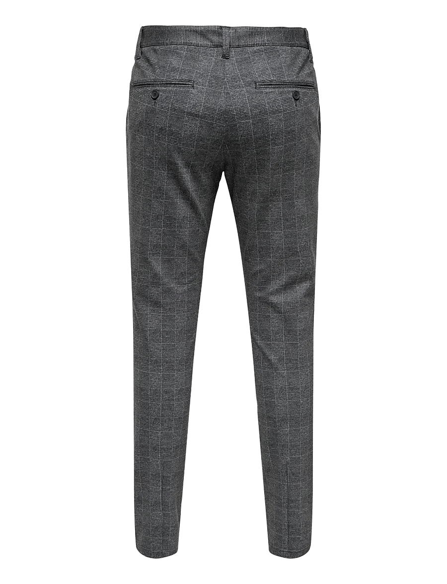 ONLY & SONS - ONSMARK SLIM CHECK PANTS 9887 NOOS - Ülikonnapüksid - black - 2