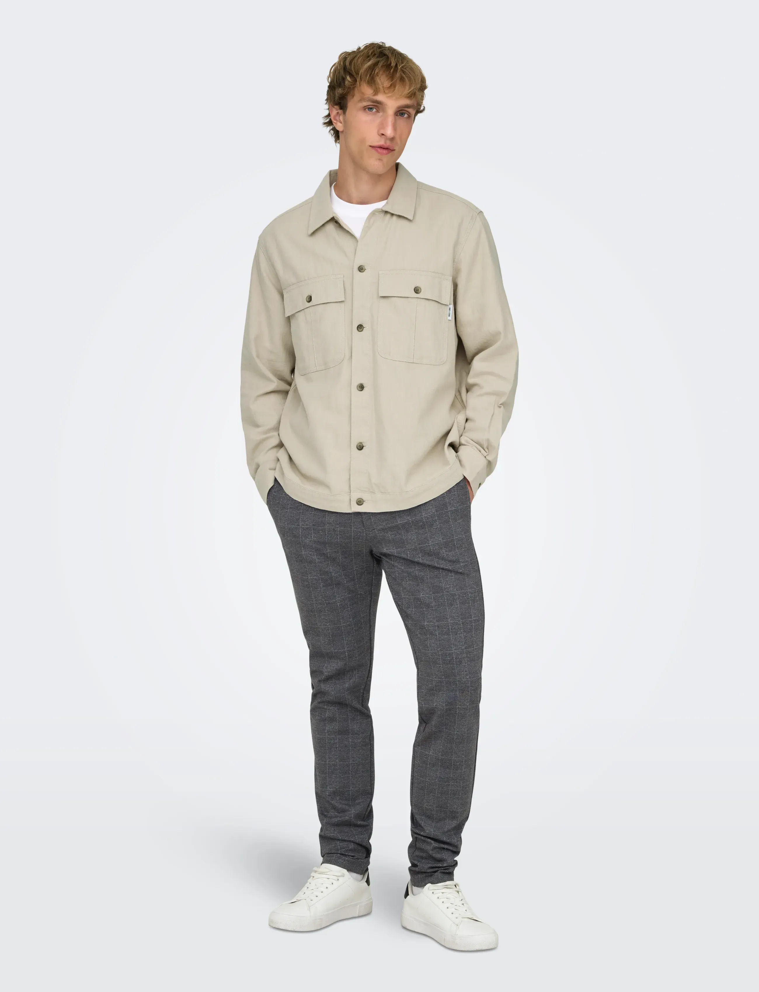 ONLY & SONS - ONSMARK SLIM CHECK PANTS 9887 NOOS - pantalons - black - 4