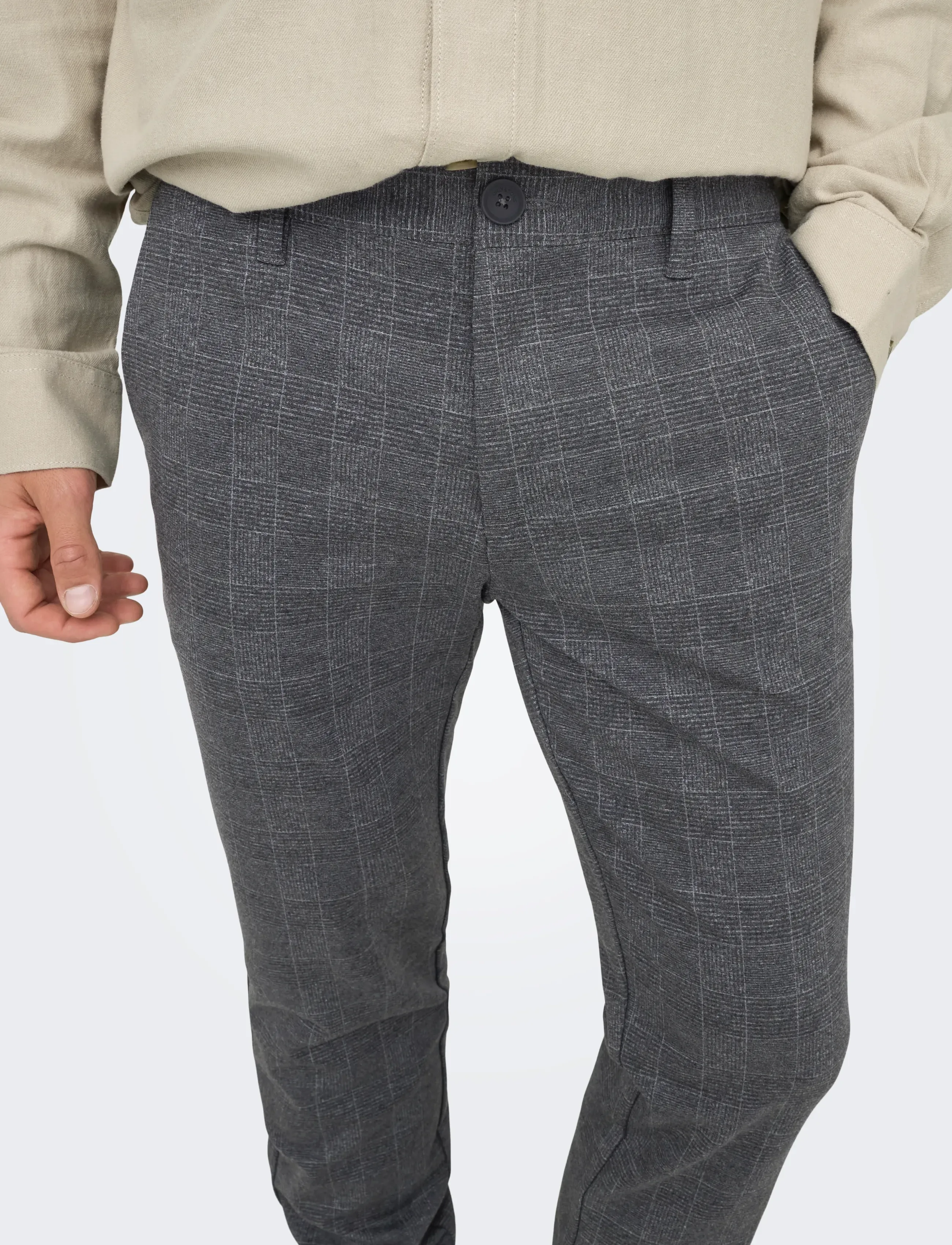 ONLY & SONS - ONSMARK SLIM CHECK PANTS 9887 NOOS - pantalons - black - 5