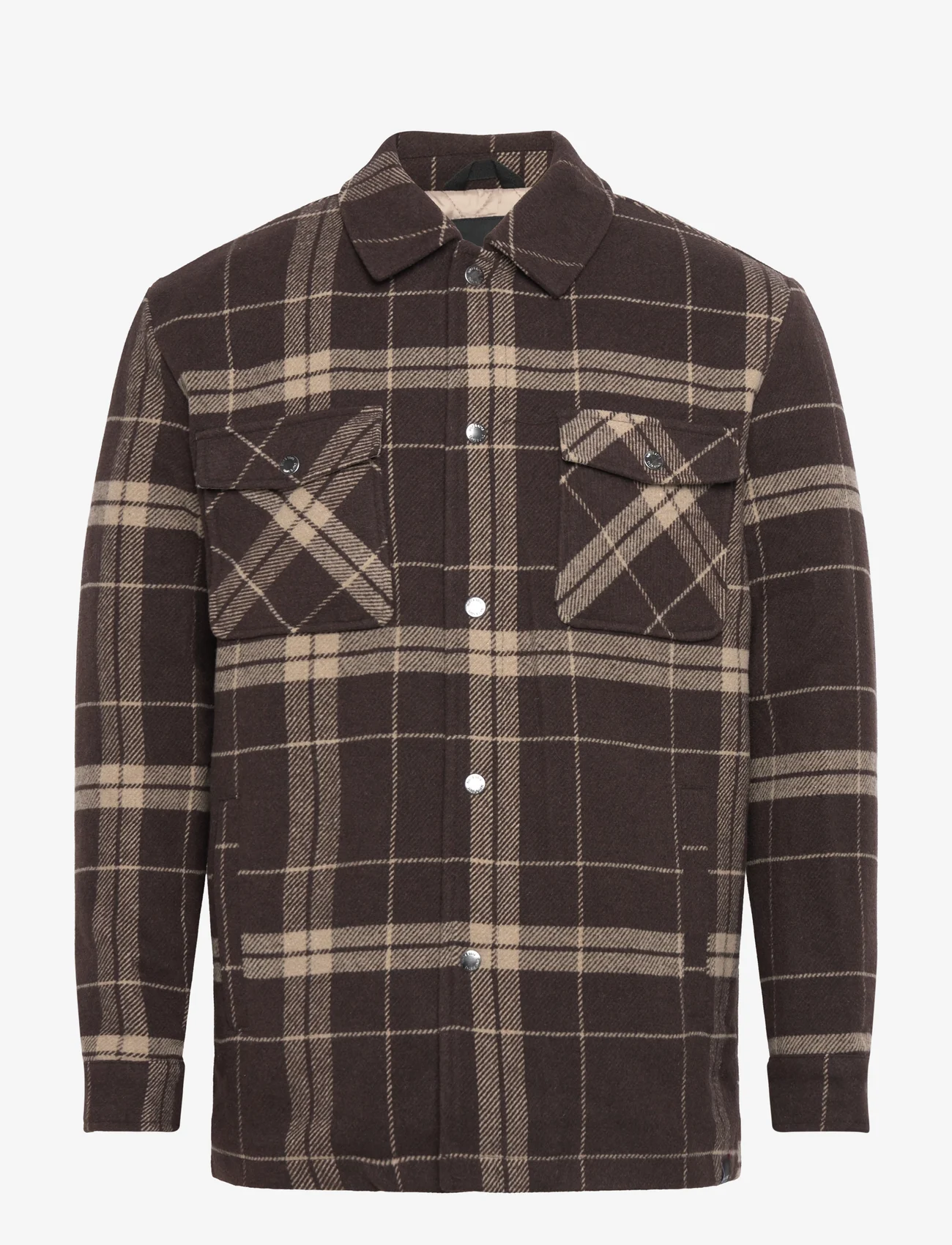 ONLY & SONS - ONSCREED LOOSE CHECK WOOL JACKET OTW - spring jackets - seal brown - 0