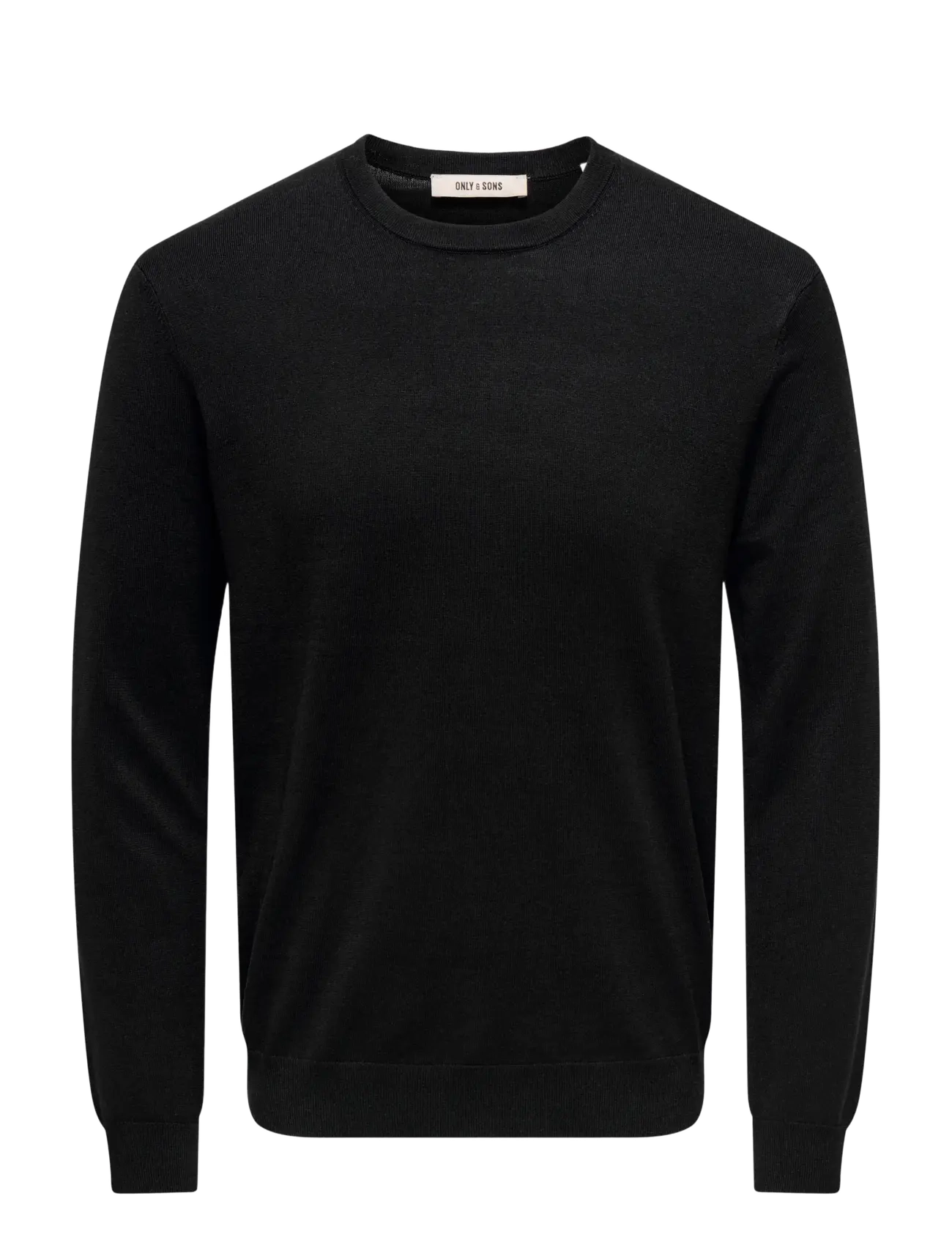 ONLY & SONS ONSWYLER LIFE REG 14 LS CREW KNIT NOOS - Strik - BLACK / black