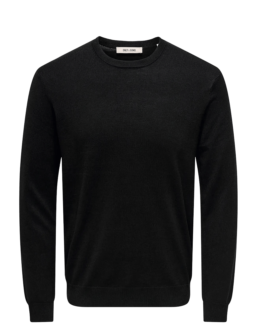 ONLY & SONS - ONSWYLER REG 14 LS CREW KNIT NOOS - Ümara kaelusega - black - 1