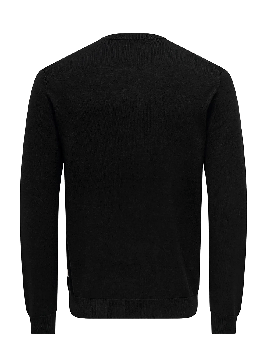 ONLY & SONS - ONSWYLER REG 14 LS CREW KNIT NOOS - Ümara kaelusega - black - 2