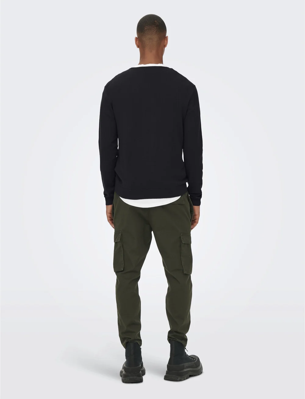 ONLY & SONS - ONSWYLER LIFE REG 14 LS CREW KNIT NOOS - pulls col rond - black - 3