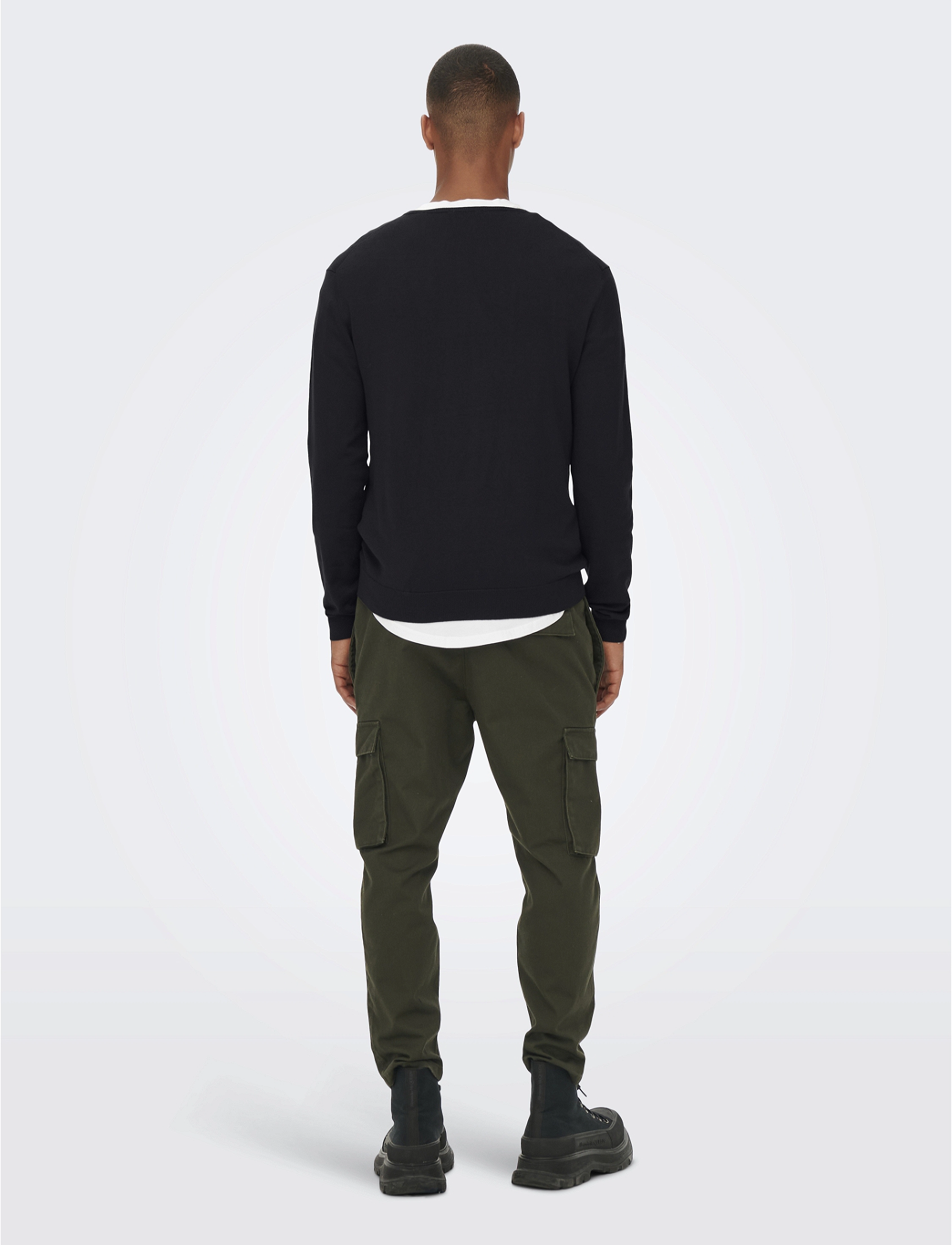 ONLY & SONS - ONSWYLER REG 14 LS CREW KNIT NOOS - Ümara kaelusega - black - 3