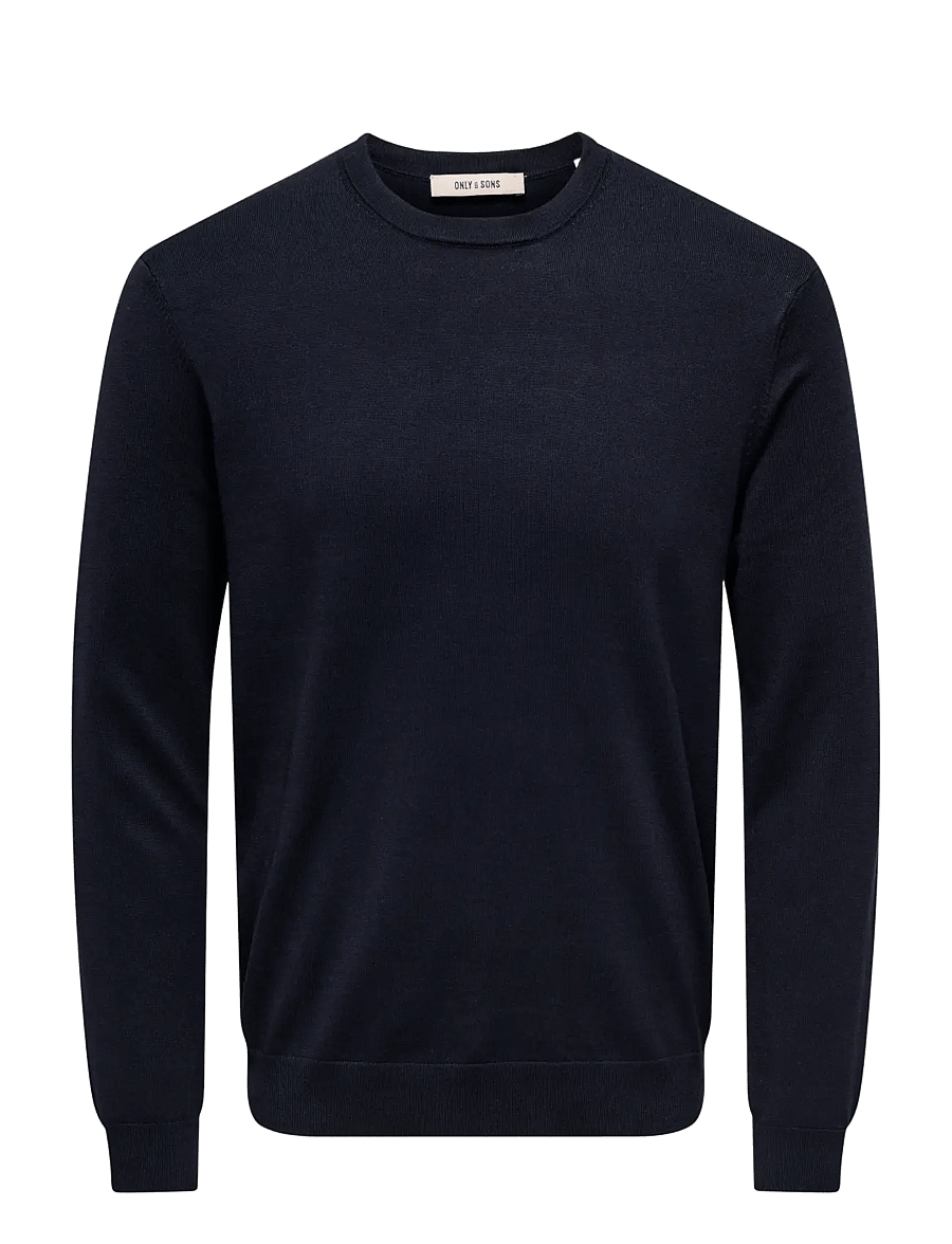 ONLY & SONS - ONSWYLER REG 14 LS CREW KNIT NOOS - round necks - dark navy - 1