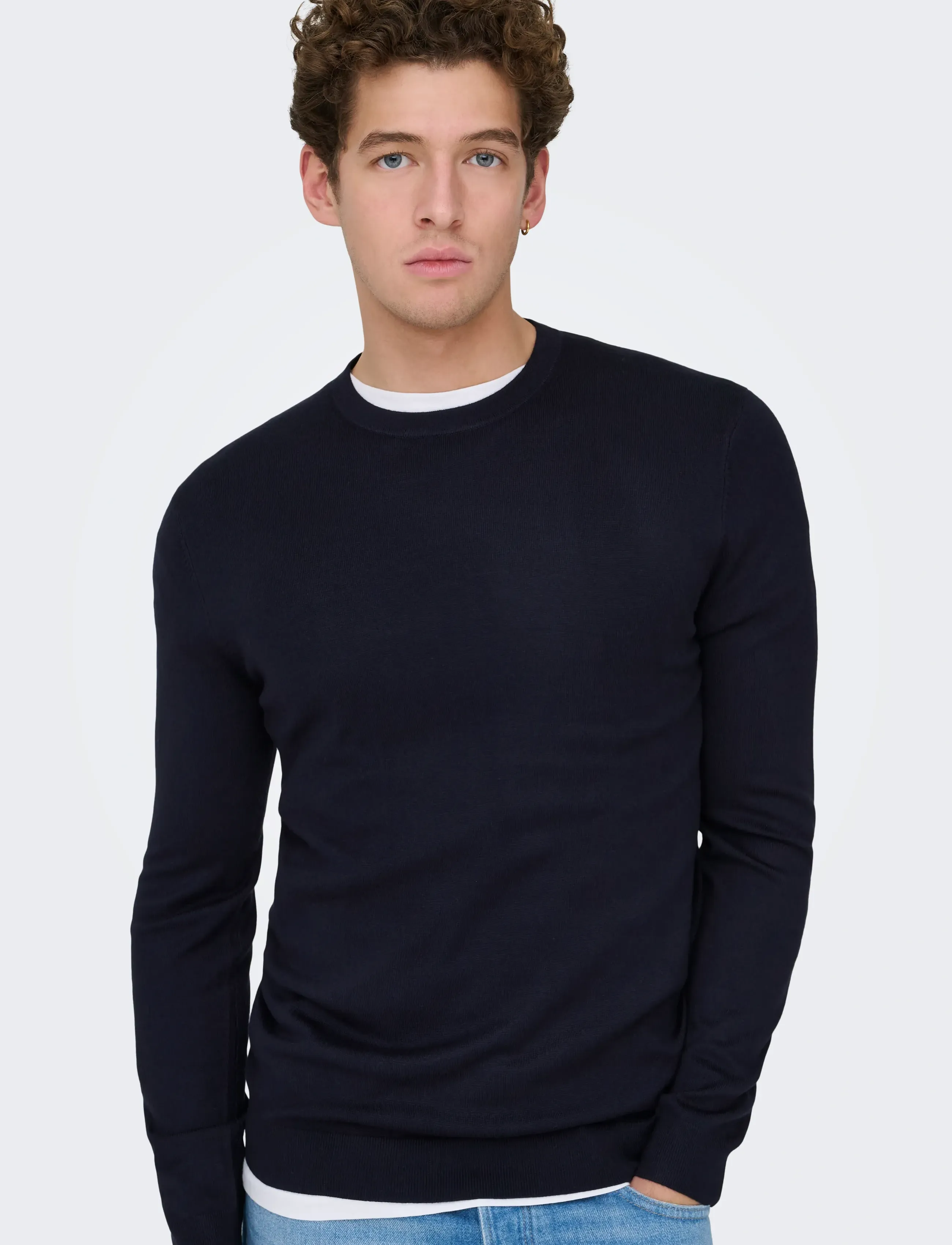 ONLY & SONS Onswyler Life Reg 14 Ls Crew Knit Noos stickade tröjor herr – bild 5
