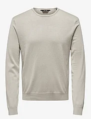 ONLY & SONS - ONSWYLER LIFE REG 14 LS CREW KNIT NOOS - laagste prijzen - silver lining - 0