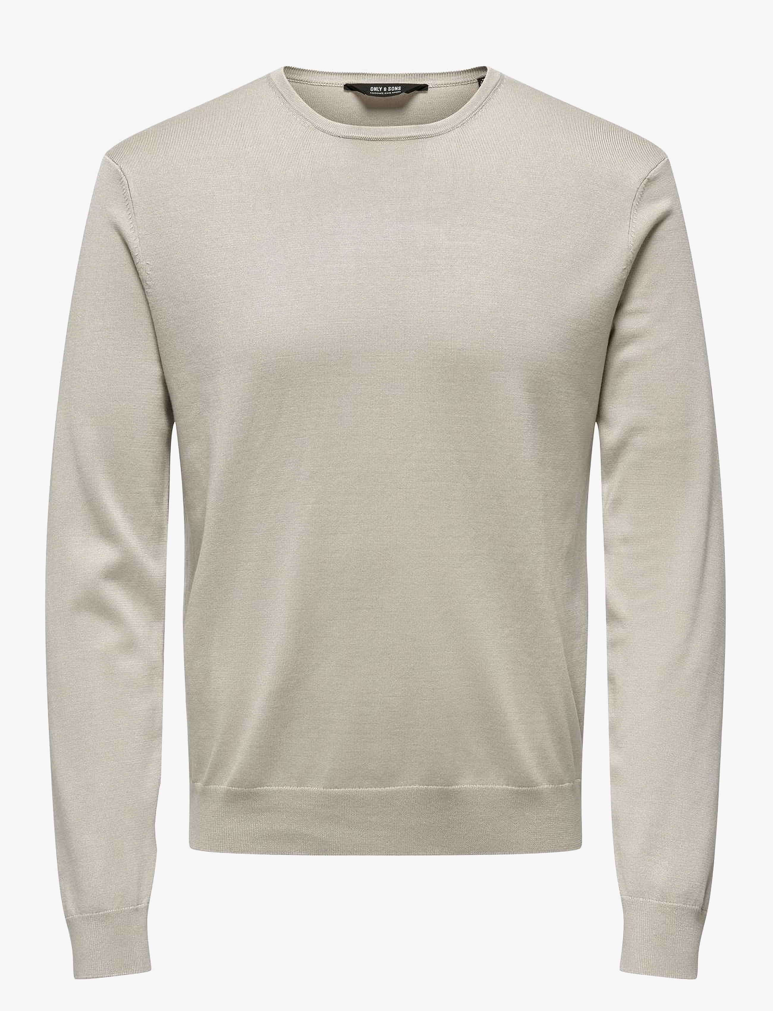ONLY & SONS ONSWYLER LIFE REG 14 LS CREW KNIT NOOS - Rundhals - SILVER LINING / beige