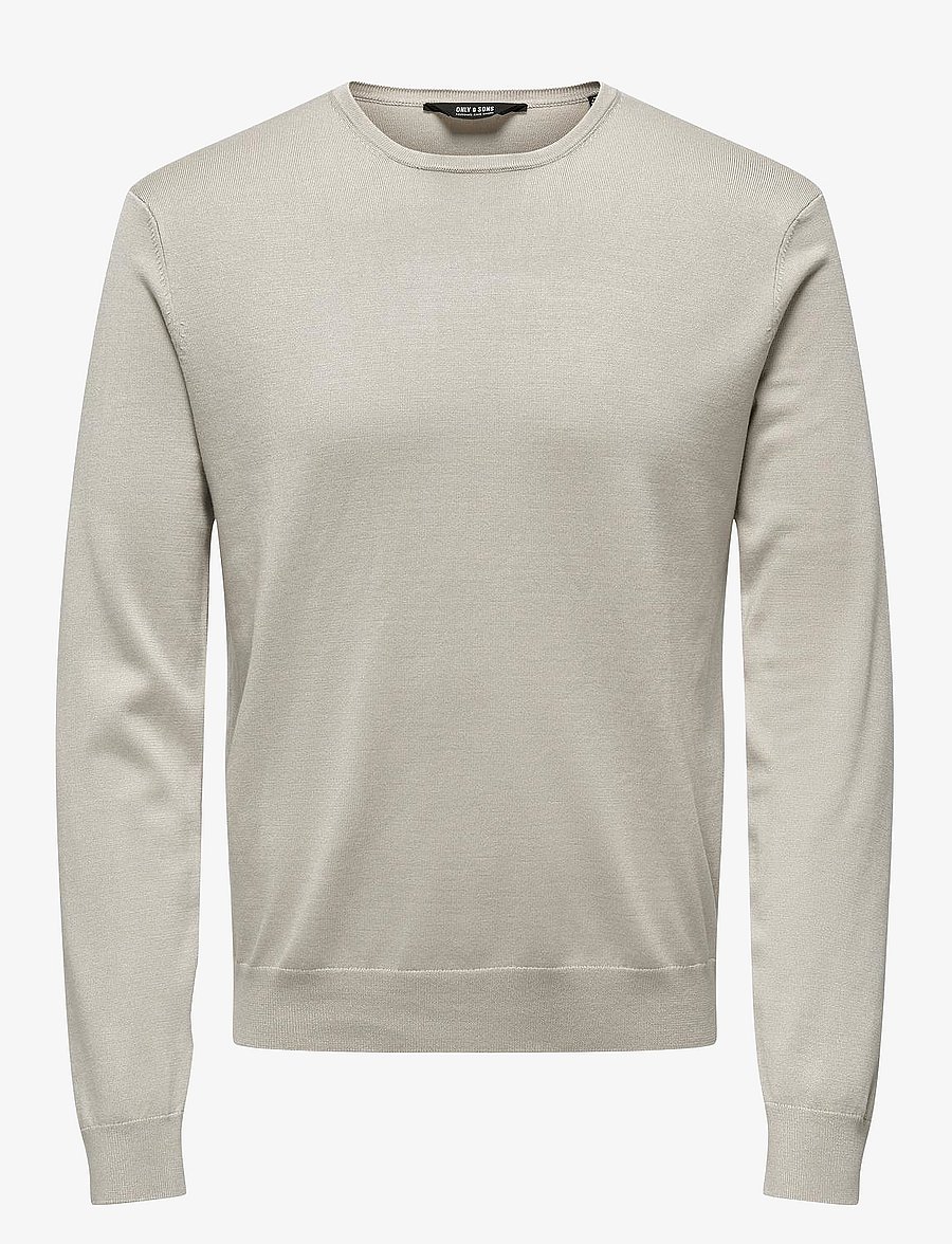 ONLY & SONS - ONSWYLER REG 14 LS CREW KNIT NOOS - rundhals - silver lining - 1